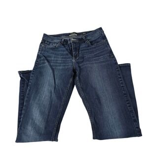 Reclaim Mens Regular Bootleg Jeans Dark Wash Stretch Denim 34L Blue 13648